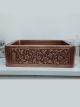 Vine Design Copper Undermount Kitchen Sink - Single Bowl 16-Gauge - Perfect For Home, Hotel, Farmhouse - Dimensions 23.50