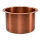 Round Copper Bar Sink, Antique Finish Undermount Sink, Single Bowl 16 Gauge, Hammered Sink For Home, Hotel Bar, 17x8 Inch