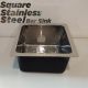 Square Shape Stainless Steel Bar Sink - Single Bowl 16-Gauge Antique Finish - Perfect For Home, Hotel, Bar - Eye Catching Accessory - 14