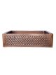 Woven Design Copper Undermount Kitchen Sink - Single Bowl 16-Gauge Basin - Perfect For Home, Hotel, Farmhouse - Dimensions 33″ X 22″ X 9″