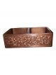 Vine Design Copper Undermount Kitchen Sink - Double Bowl 16-Gauge Basin - Perfect For Home, Hotel, Farmhouse - Dimensions 33″ X 22″ X 9″