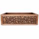 Vine Design Copper Kitchen Sink, Single Bowl Farmhouse Apron Front, 16-Gauge Handcrafted Antique Copper Finish, 33x22x9 Inch