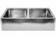 Hammered Design Stainless Steel Apron Front Farmhouse Sink, Double Bowl 304 Grade Kitchen Basin Finish, 33x22.25x9 Inch