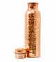 Hammered Pure Copper Water Bottle, Leakproof Screw Lid, Joint-Free, Handcrafted Polished Copper Finish, Drinkware, 950ml Capacity
