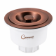Kitchen Sink Drain Strainer with Stopper, Drainer Waste Assembly Kit, 3.5 Inch Basket Filter, Copper & White Finish
