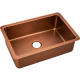 Smooth Front Design Copper Kitchen Sink – Single Bowl 16-Gauge Antique Finish Basin - Perfect For Home, Hotel - Dimensions 33″ x 22″ x 9″