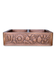 Sunflower Design Copper Undermount Kitchen Sink - Double Bowl 16-Gauge Basin - Perfect For Home, Hotel, Farmhouse- Dimensions 33″ X 22″ X 9″