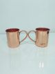 Cylindrical Copper Mugs (Set of 2)
